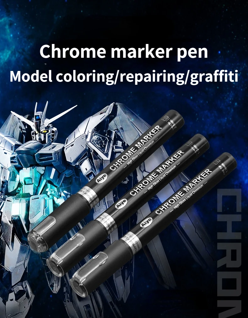 Let's Resin Liquid Mirror Chrome Markers, Reflective Gloss Metallic Markers, Resin Supplies for Coloring, Stroke, Painting, DIY Craft