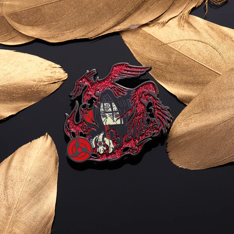 

Japanese Anime Itachi Hard Enamel Pin Cartoon Funny Glitter Collect Brooch Lapel Backpack Badge Fashion Jewelry Gift For Friend