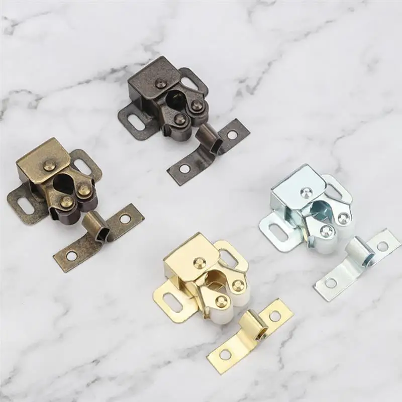 20pcs Latches Spring Cabinet Latches Cupboard Ball Roller Catch Ball Door Clip Double Roller Lock Door Latch Spring Buckle