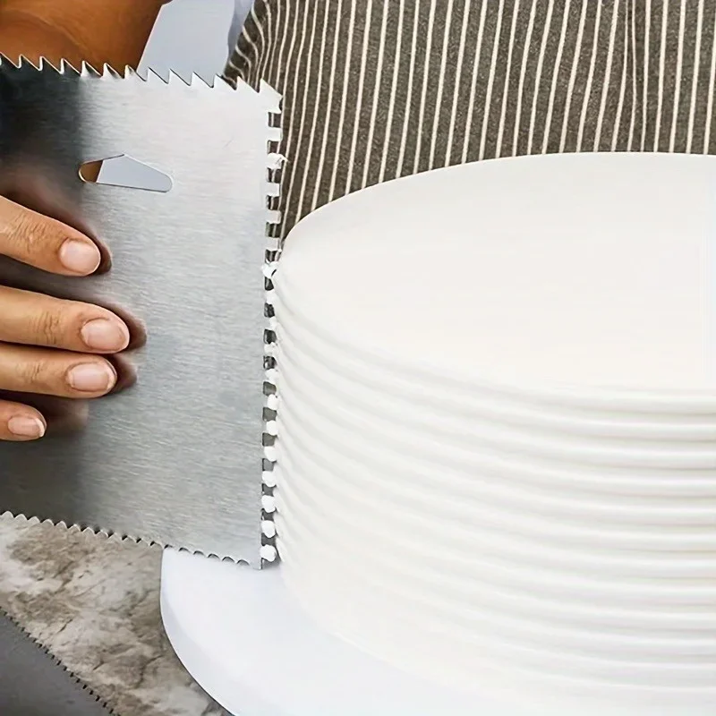1pc, Stainless Steel Cake Scraper, 4 Sided Cake Smoother, Baking Tools, Kitchen Gadgets, Kitchen Accessories