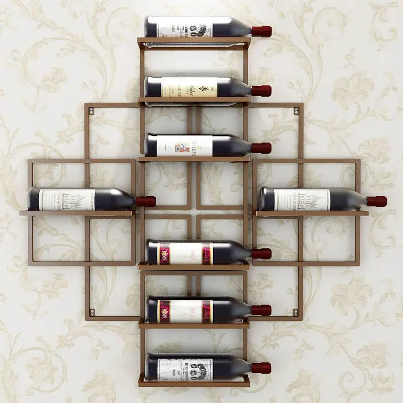 Industrial Showcase Wall Wine Rack Alcohol Drink Shelf Decor Commercial Shelves Red Wine Display Cabinets Bar Furniture