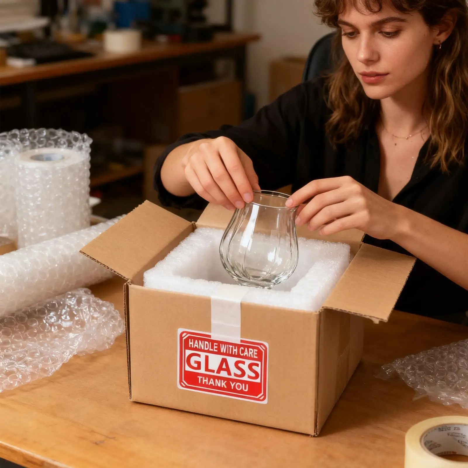 Fragile Sticker Warning Labels 250-piece Handle With Care Fragile Warning Stickers For Boxes Business Dishes Materials Glass