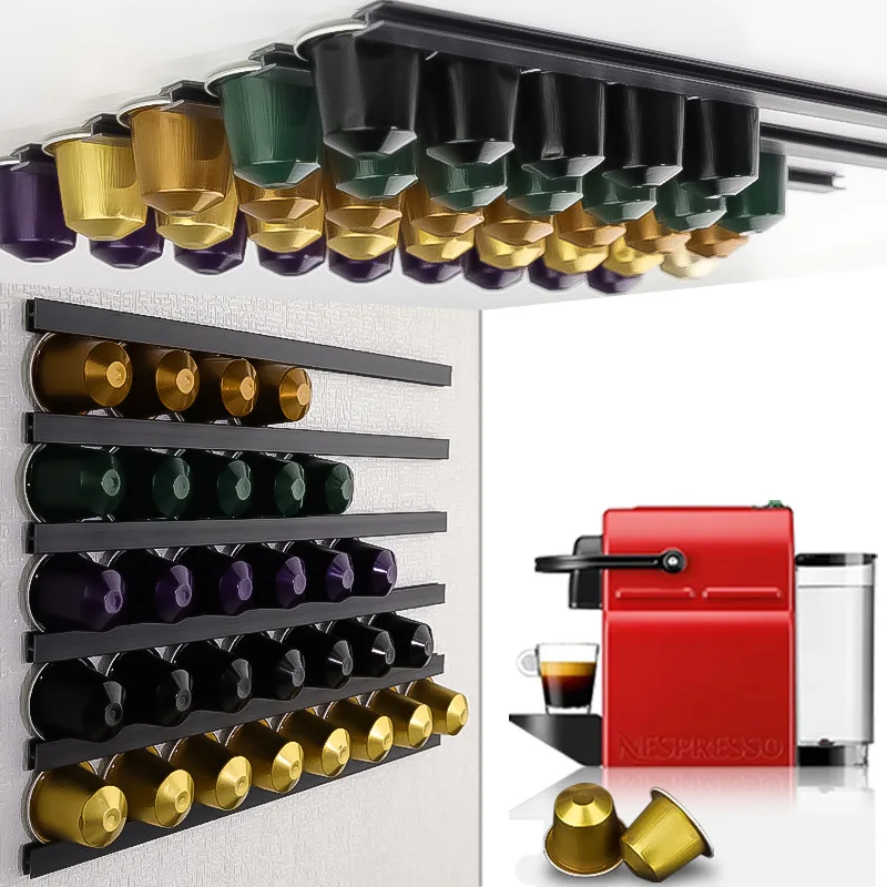 Porte-capsules pour Nespresso, support de rangement, capsules, mural, sans  perçage