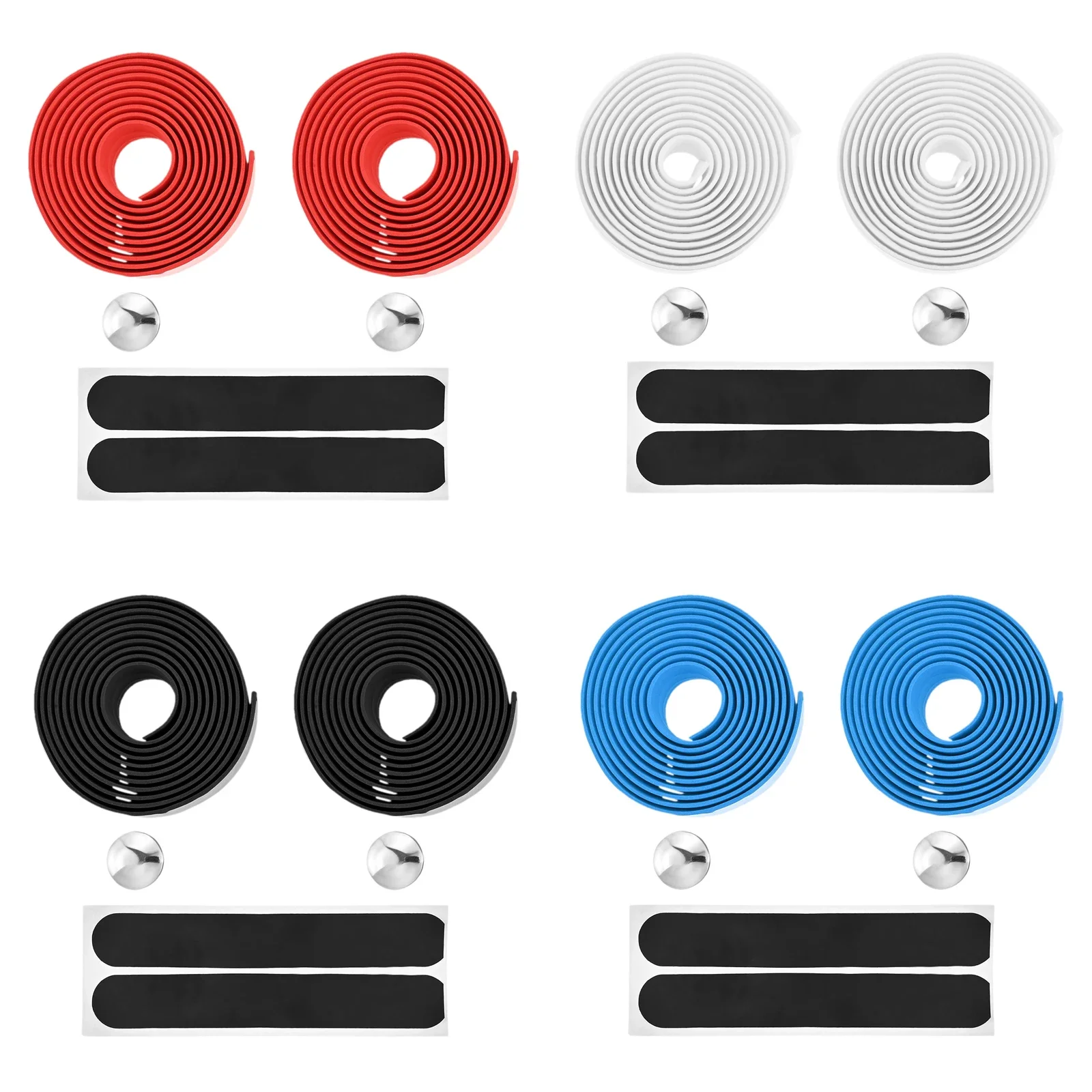 2 Pcs Natural Cork Bike Handlebar Tape For Road Bike For Shock Absorption and Grip Sweat-Absorbing Red/White/Blue/Black