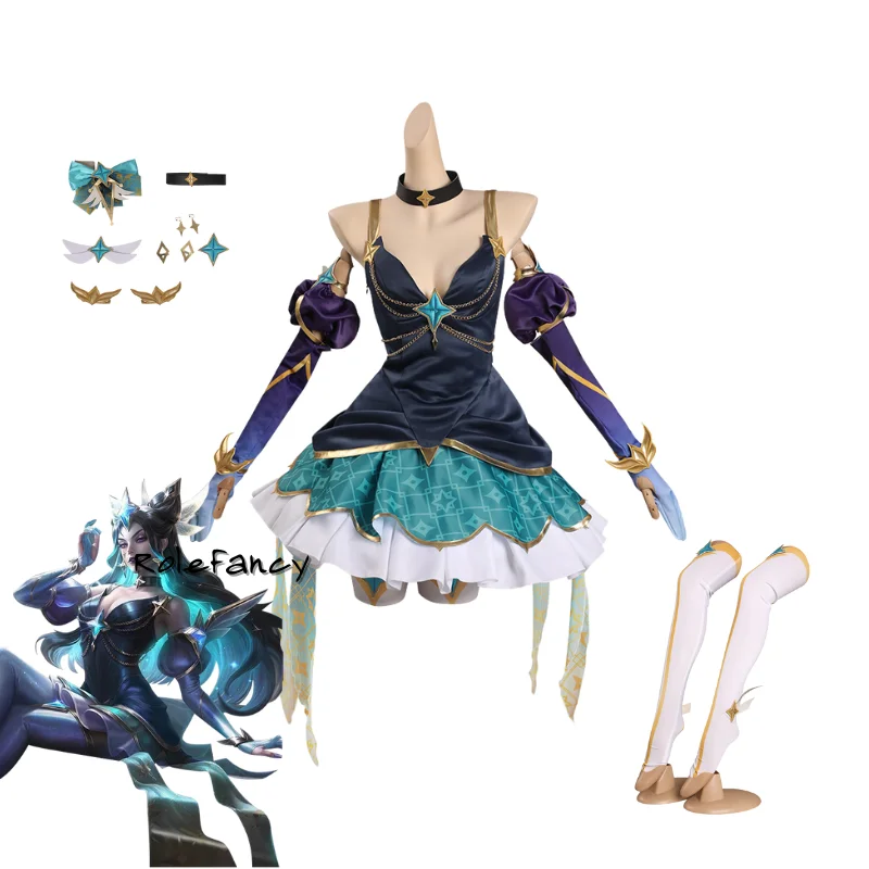 

Костюм для косплея LOL Star Guardian Syndra, наряды для женщин и девушек, костюмы для костюмированной вечеринки на Хэллоуин, карнавал, искусственная игра, Маскировочный костюм