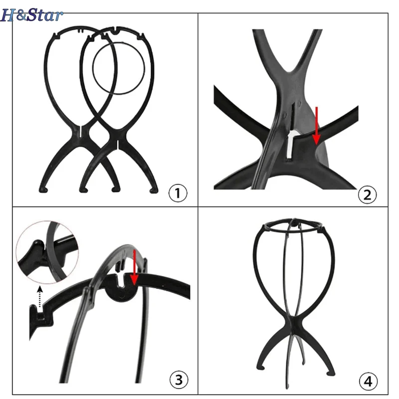 1PC Wig Display Stands Plastic Hat Display Wig Head Holders Doll Head Hat Cap Wig Hair Support Holder Folding Stable Tool