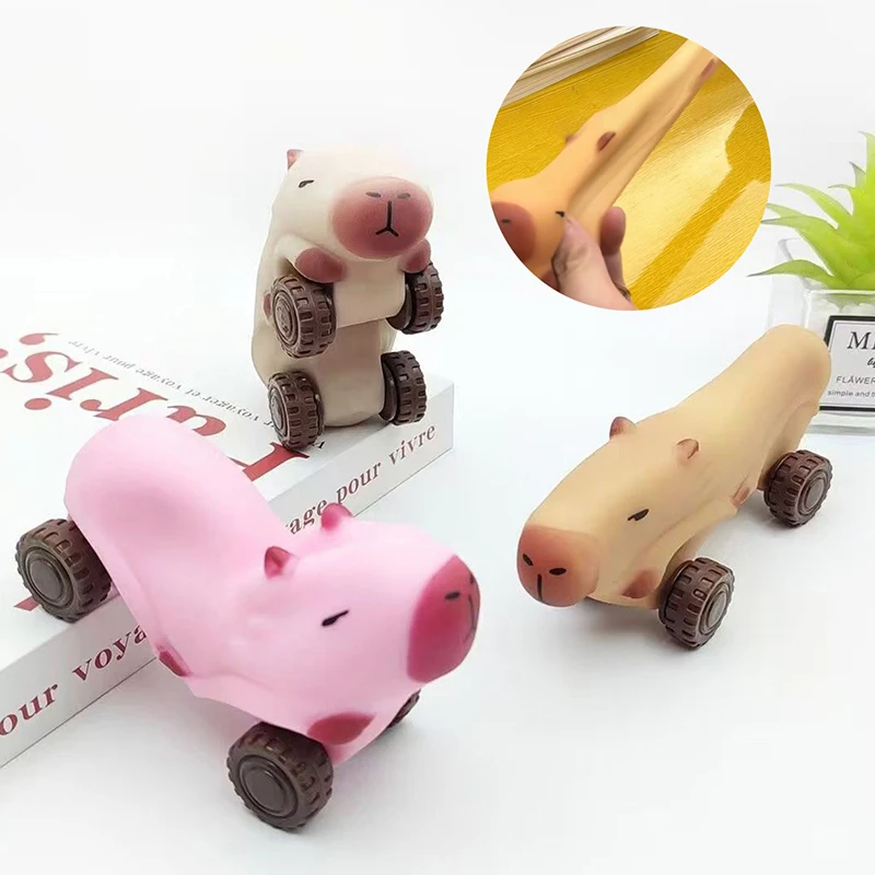 Capybara Fidget Toy Squeeze Toy With Wheels Creative Portable Cozy Funny Pinch For Kids Adults plush toys fidget toys stress relief toys mochi squishy toy educational toy