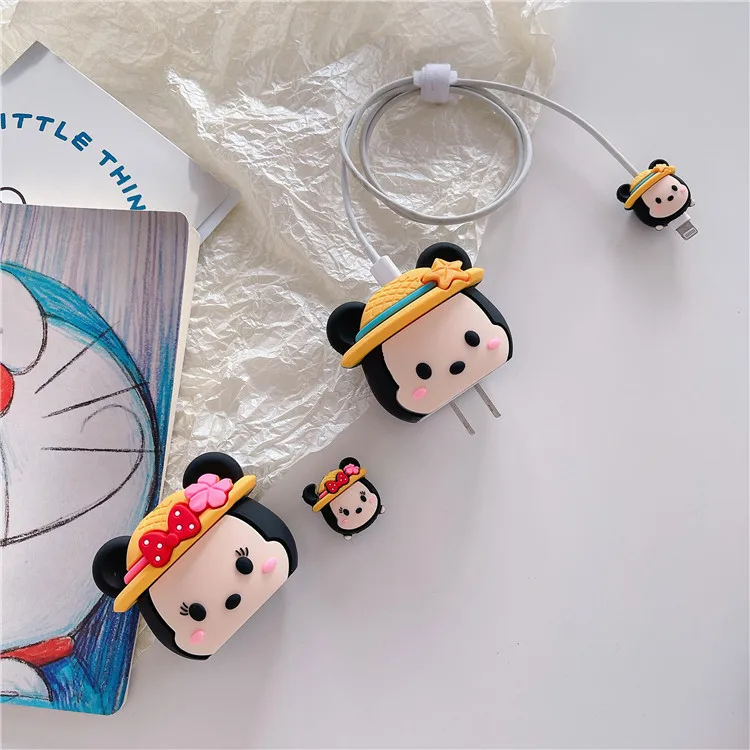 20W Mickey Starwars Stitch Anti-breaking Apple Data Cable Protective Case Mobile Phone Charger Winding USB-C Cable Protector