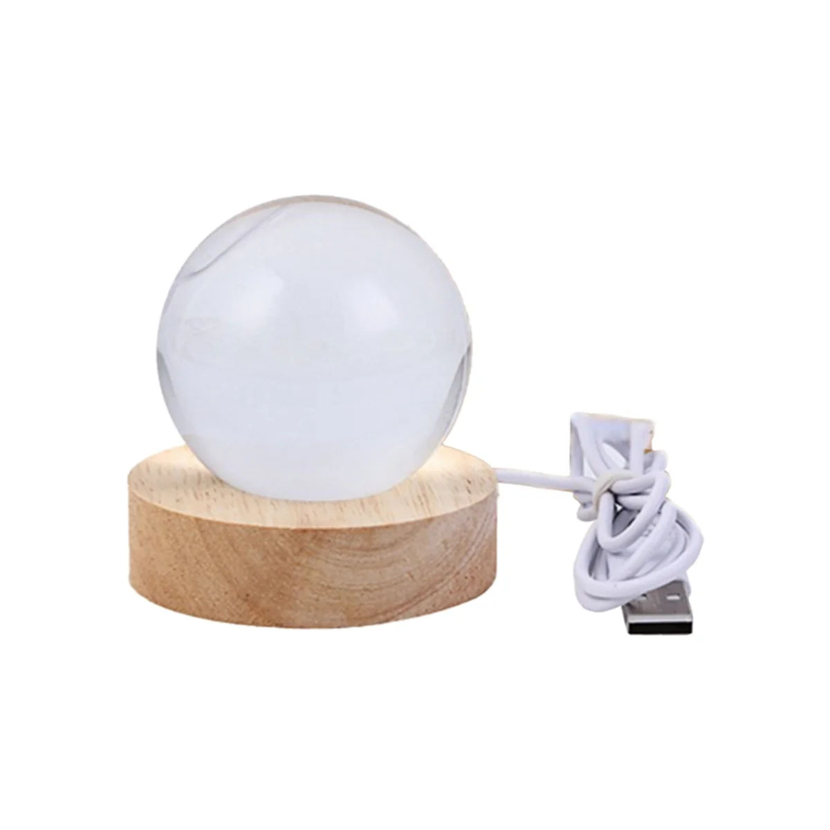 

Crystal Ball Night Light with Base LED Table Lamp Lighted Stars Galaxy USB Power Warm Night Light Nebula for Kid