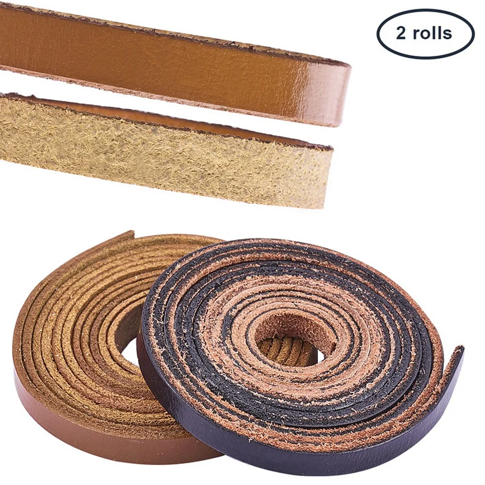 소가죽 가죽끈 가죽 장신구끈 혼합색상 10x2.53mm 2m/색상 2m/롤 2롤/세트