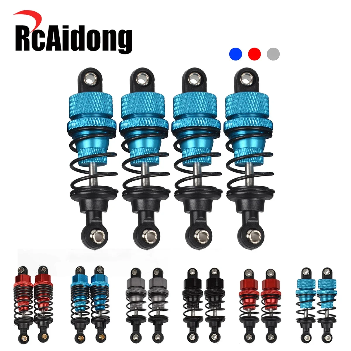 Amortisseur RC En Alliage Alu – Set De 4 Pour TAMIYA TT-01 TT-02 TA05 TL-01 TA03 MF-01X – Pièces De Rechange Performance Et Durabilité (Bleu)