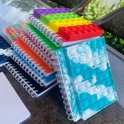 Notebook A6 Pop Fidget, en Silicone, créatif, contrôle des rongeurs, Pioneer, décompression, bloc notes à bulles, fournitures de bureau 