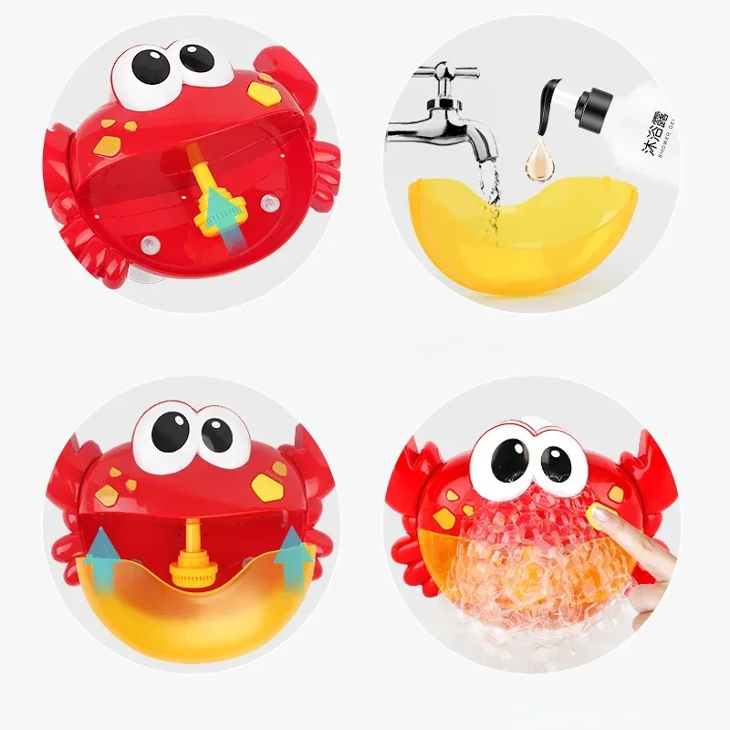 Funny Crab Bubble Soap Machine Baby Bath Electric With Music Toys Kids Frog Machine Automatic Bubble Frog Bath Pool Swimming Toy 5