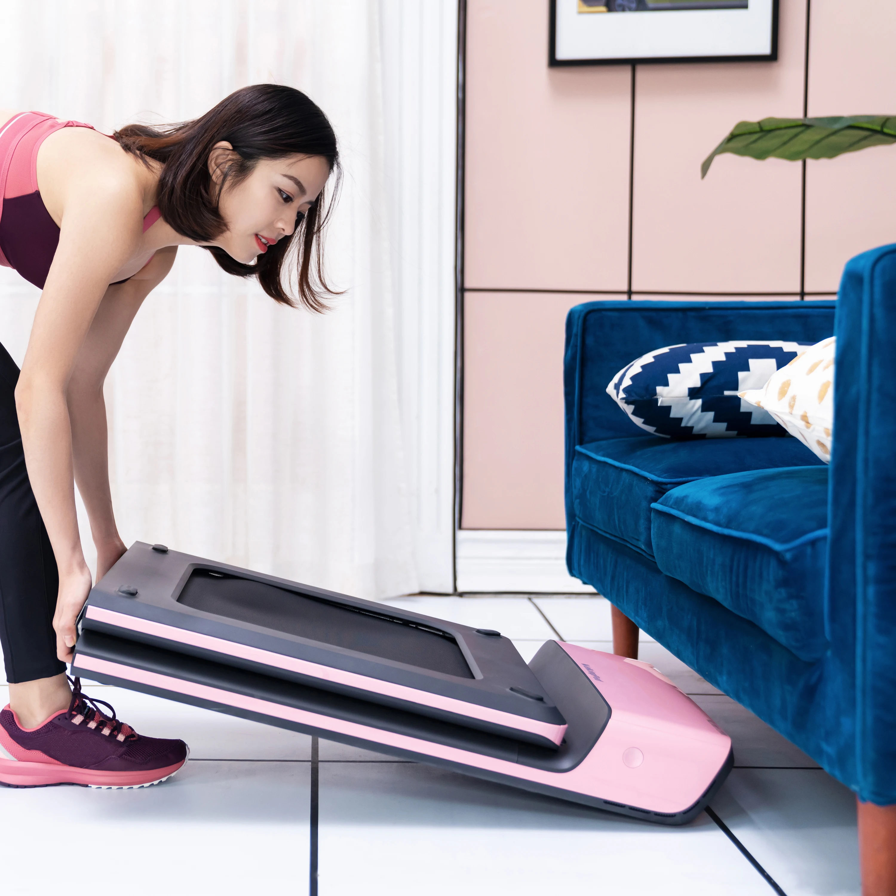 Portable Household Treadmill Multi-Functional Calories Speed Adjustment Distance Smart APP Treadmill Home Sport Gym Equipment