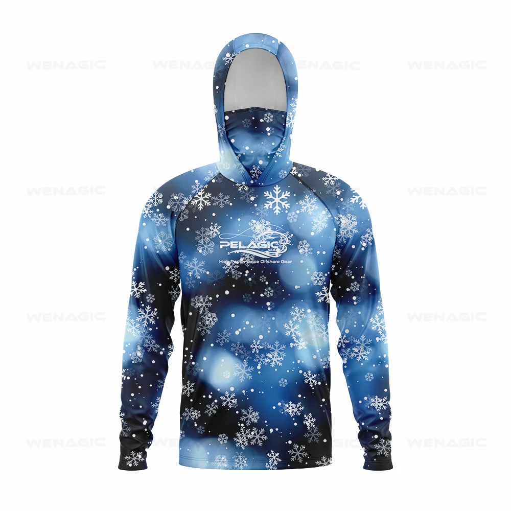 Fishing Shirts pelagic gear Men Hood Fishing Shirt long sleeve Fishing clothing fishing t shirt uv protection fishing shirt Apparel