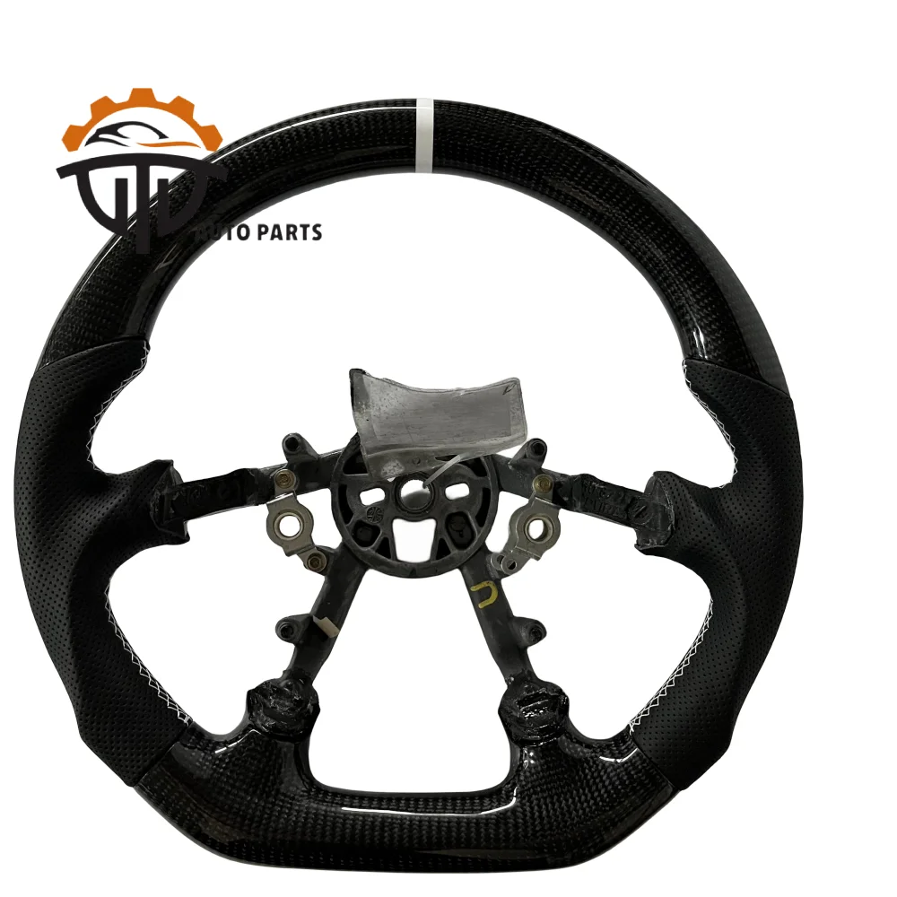 

Car Modified Glossy Carbon Fiber Steering Wheel With Suede Leather For Mustang 2005