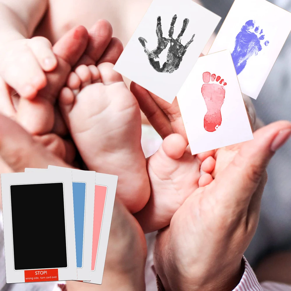 Safe Non-Toxic Easy to Clean Newborn DIY Hand and Foot Print Ink Pad Set Pet Paw Print Children's Souvenir Gift ink pads hand and footprint kit pet footprint pads