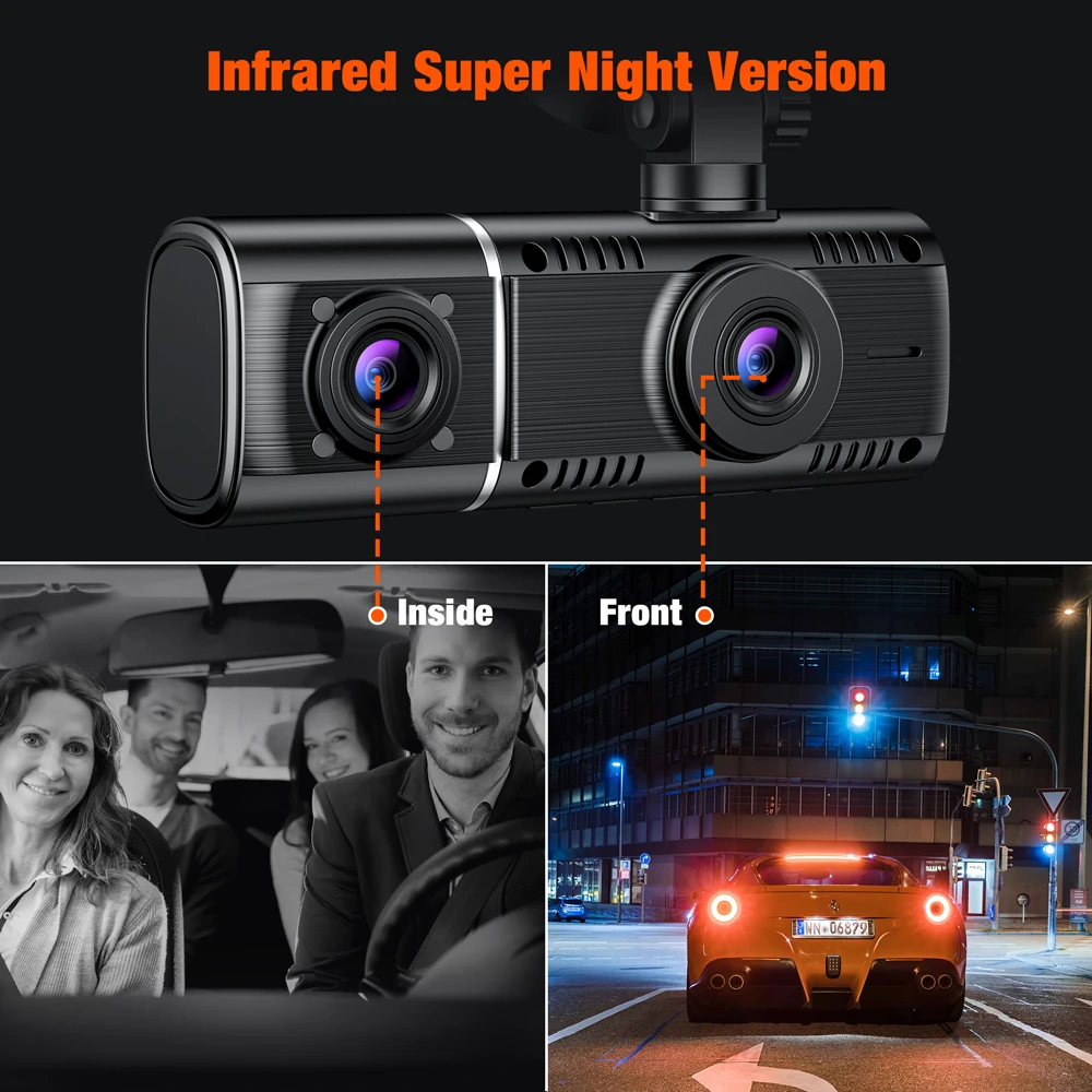 TOGUARD Camera de voiture 4K avant et 1080P arriere WDR Super