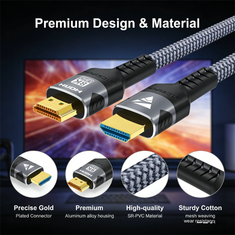 Ultra High-Speed 8K HDMI 2.1 Cable with eARC & HDR Support