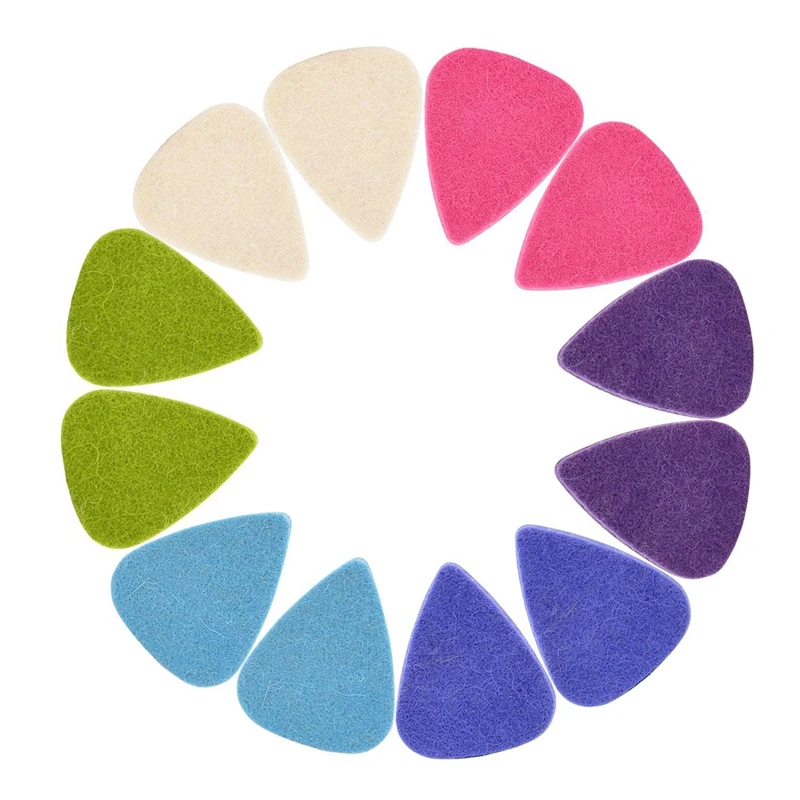 

Hot AD-36 Pieces Colorful Soft Felt Plectrum Mediator Felt Ukulele Picks Plectrums Economy 3Mm Thickness
