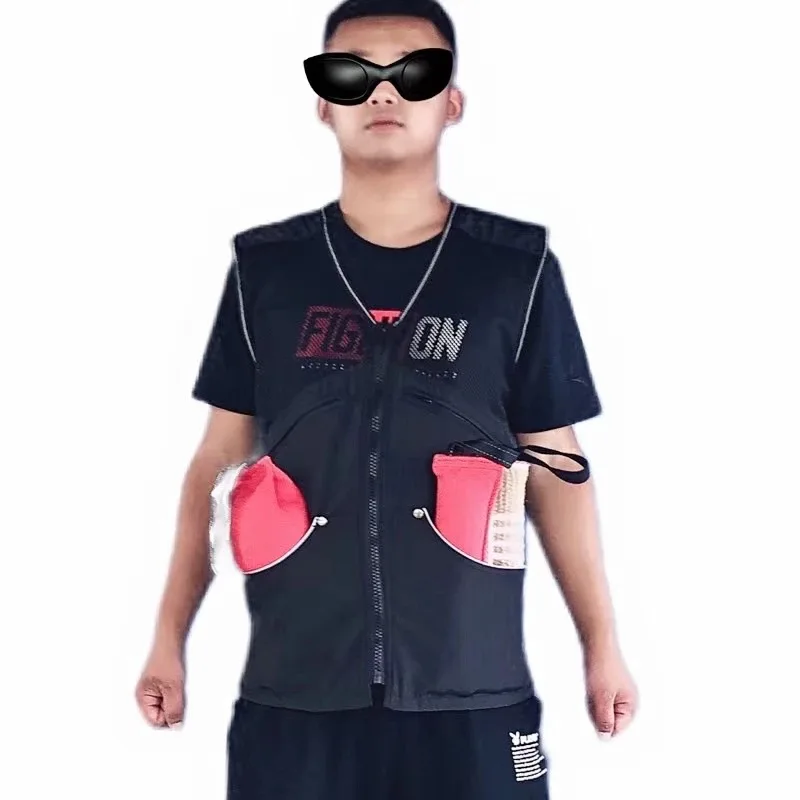 트레이너 조끼 개 트레이너 작업복, 빅 포켓 다기능 통기성 메쉬 그랩 반사 조끼 개 훈련 용품