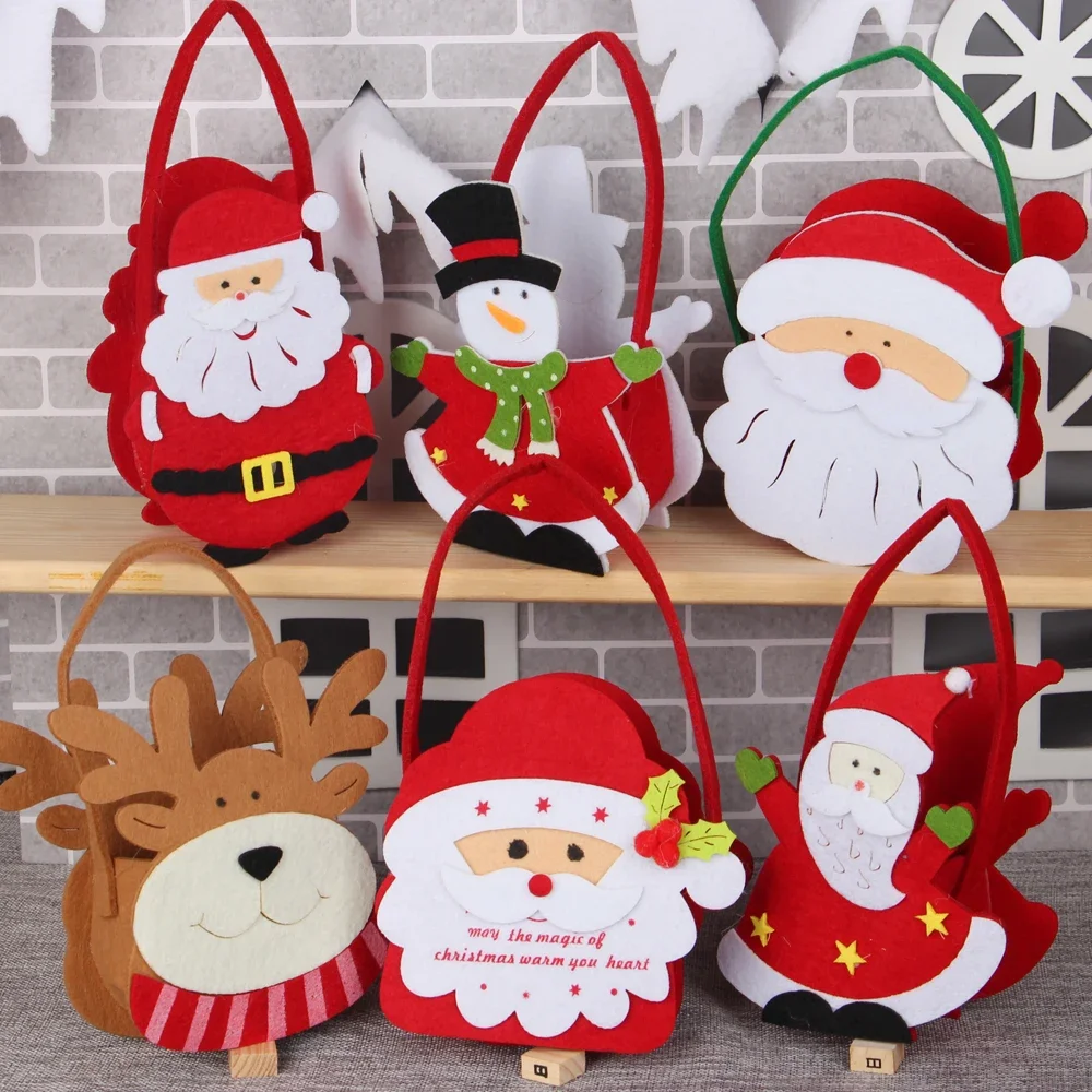 

Christmas gift candy bag children's sugar bag creative tote bag decoration cloth bag small gift apple bag