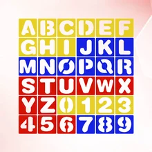 

1 Set Children's Digital Alphabet Painting Templates 26 Letters and 10 Numbers Hollow Painting Stencils Graphics Learning Tools