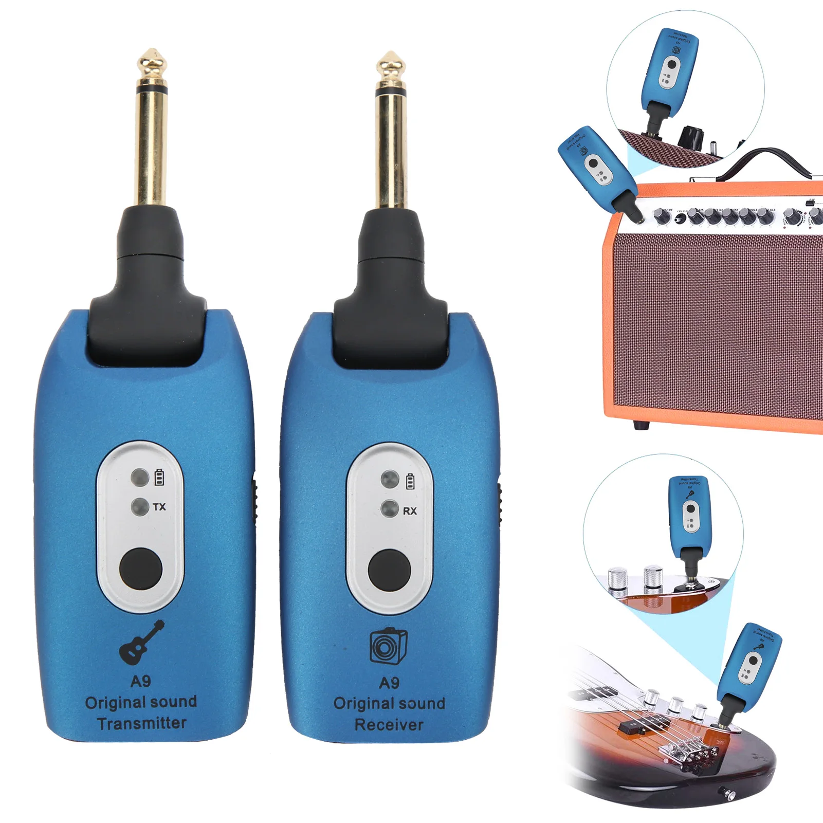 2.4GHz 무선 기타 수신기 기타 송신기 수신기 무선 시스템 A9 2.4GHz USB 케이블 악기 액세서리