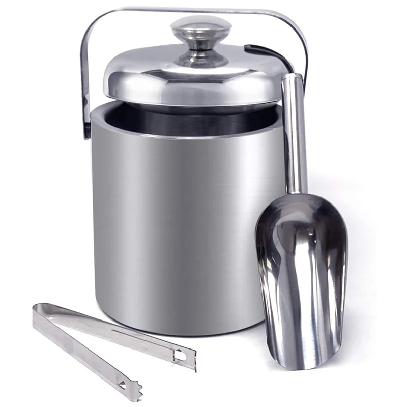 

Ведро для льда 1,3 л для холодных напитков, изолированное ведро с крышкой, охладитель для напитков, ведро, роскошный винный охладитель, отлично подходит для вечеринок