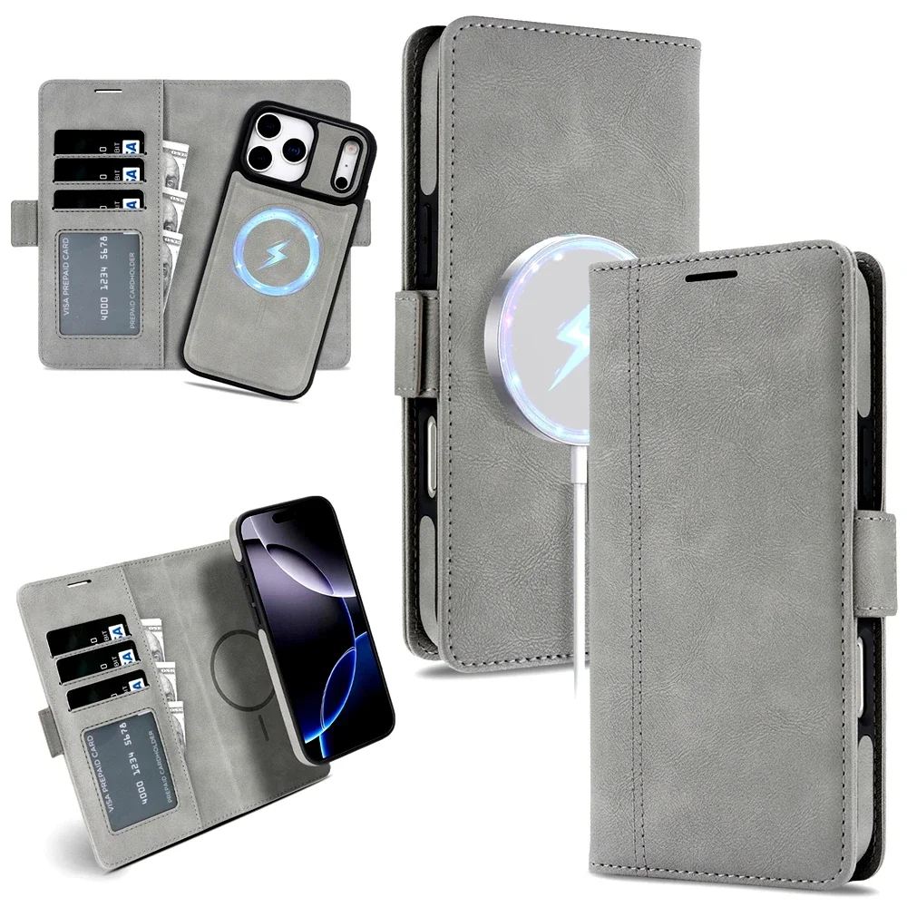 Premium Magnetic Leather Wallet Phone Case with Card Slots and Flip Cover