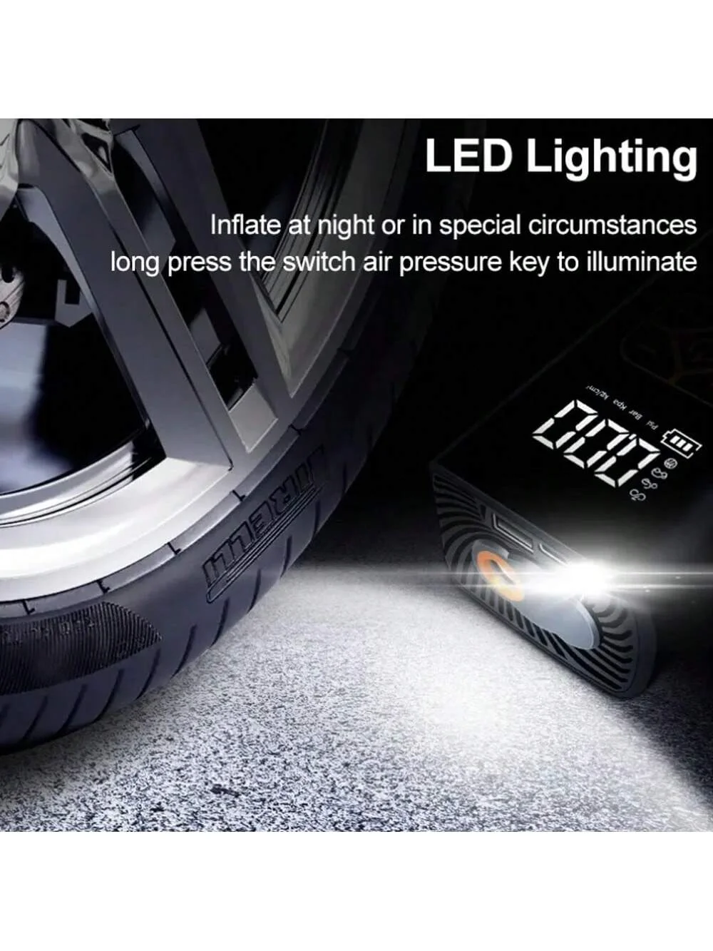 Portable Electric Car Air Pump Mini Wireless Tire Air Pump Inflator Compressor Suitable for Cars, Motorcycles and Bicycles