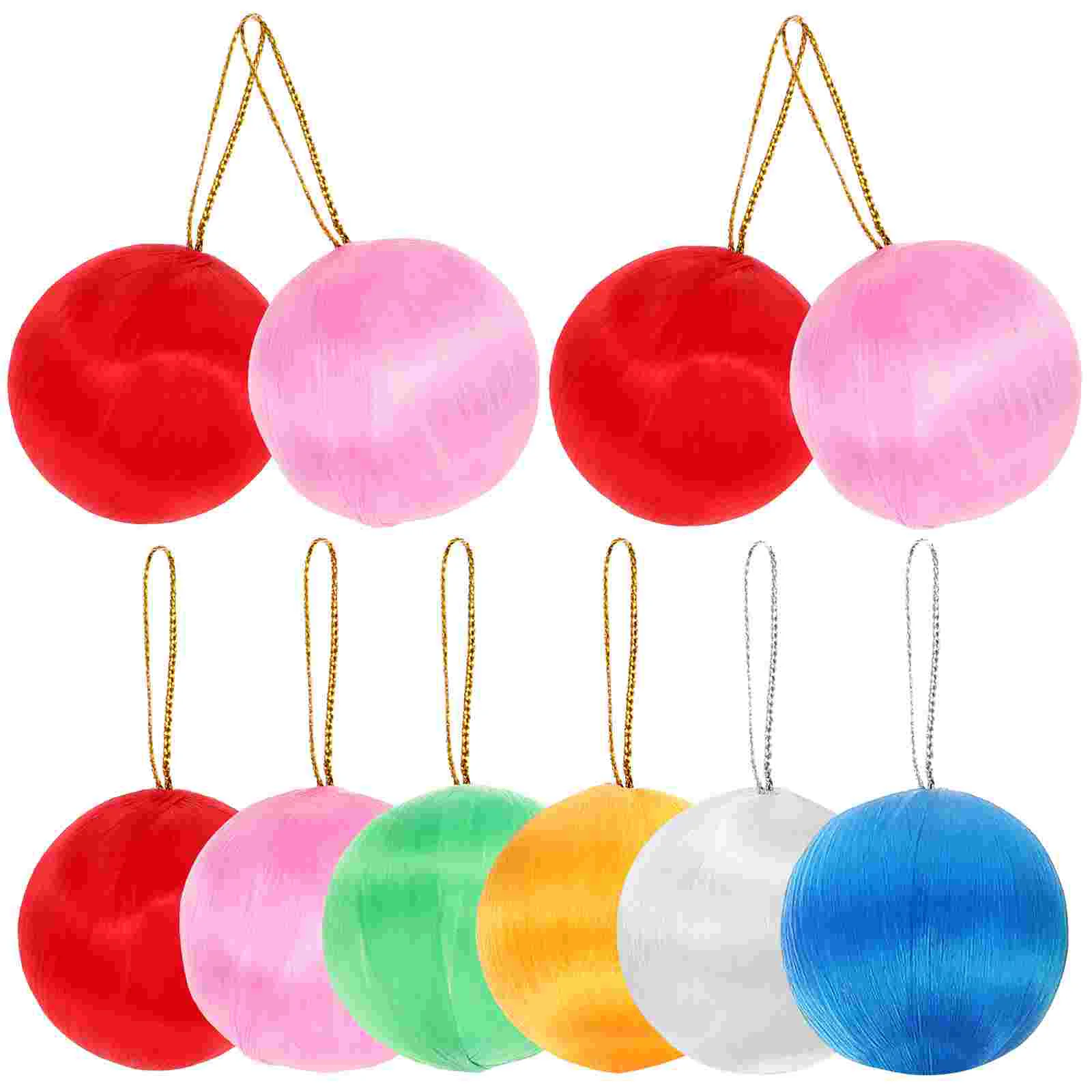 

4cm Silk Thread Balls Christmas Pendant Colorful Christmas Snowball Hanging Pendant Christmas Tree Hanging Balls (Random)