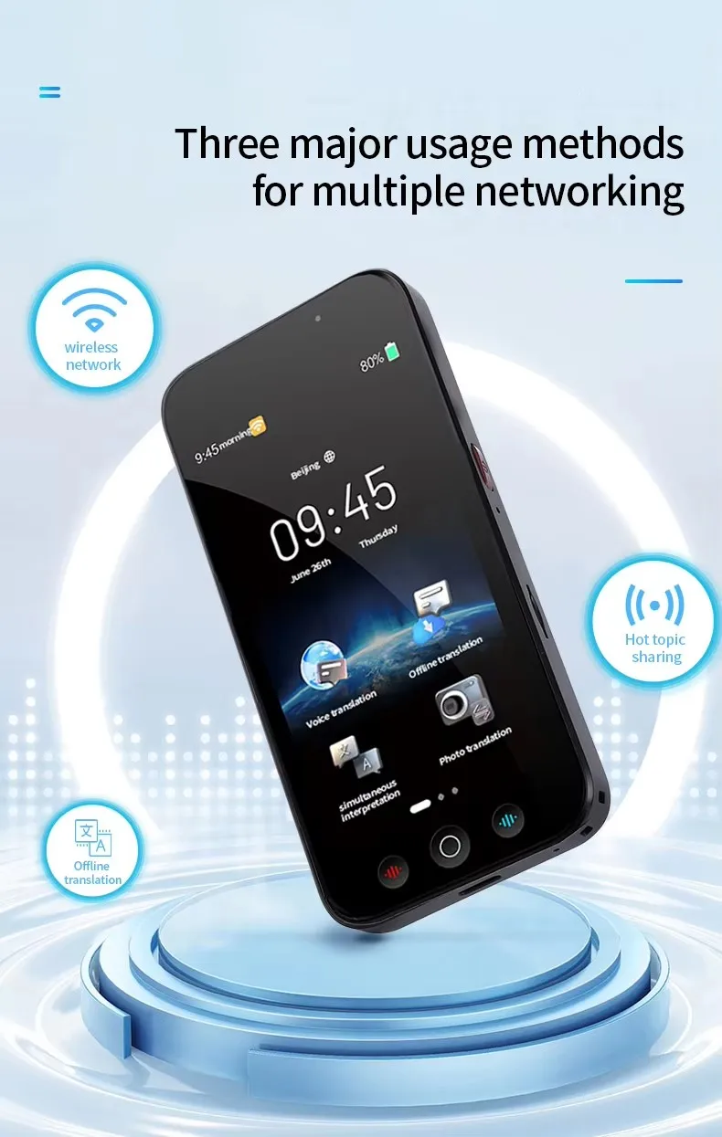 D8 Portable Translator Device 144 Languages 5inch GPT 8GB Memory AI Voice Translation Real-Time Smart Voice Photo Translate