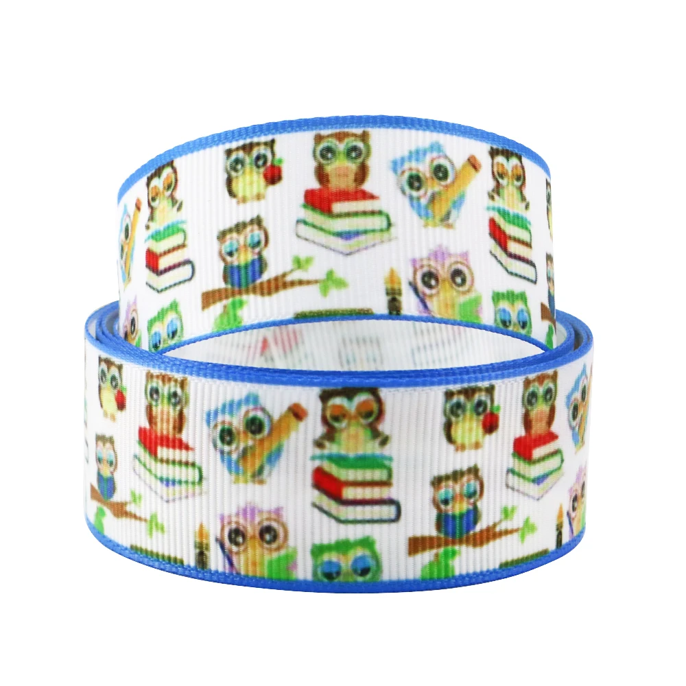 5 Yards Multi Size Owl Animal Printed Grosgrain Ribbon For Gift Wrapping DIY Hair Bows Wedding Party Accessories,5Yc12394
