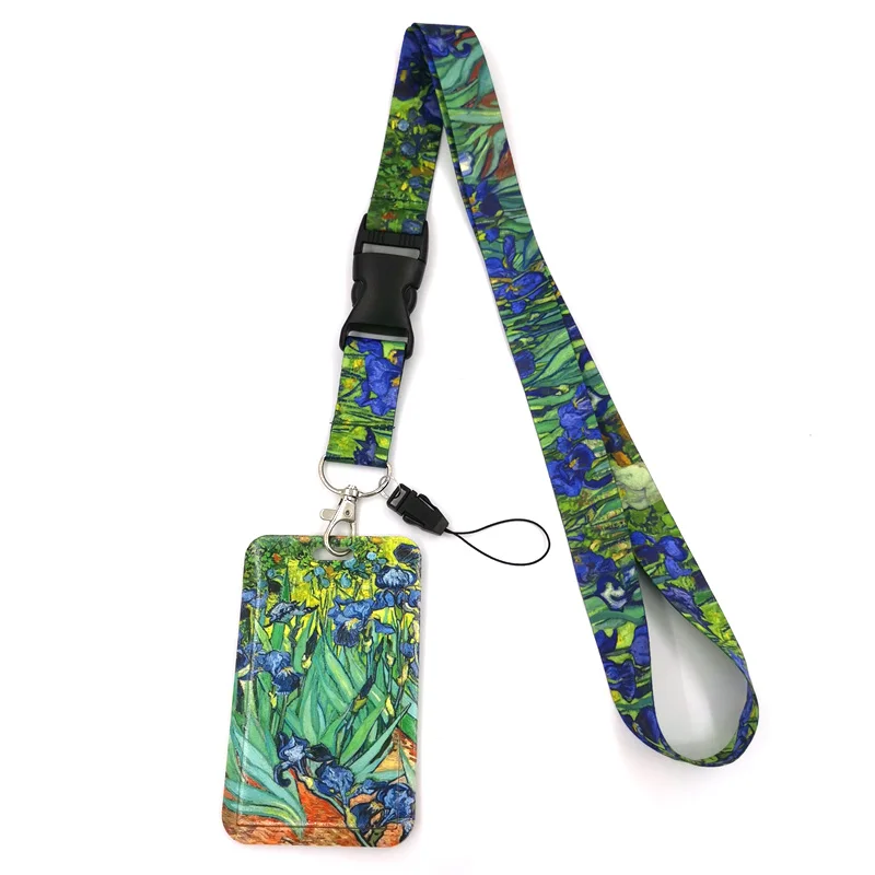 Van gogh Irises Painting Art Lanyard Badge ID Mobile Phone Rope Key Lanyard Neck Straps Accessories webbings ribbons Decorations dog paws animals lanyard badge id mobile phone rope key lanyard neck straps accessories webbings ribbons decorations gifts