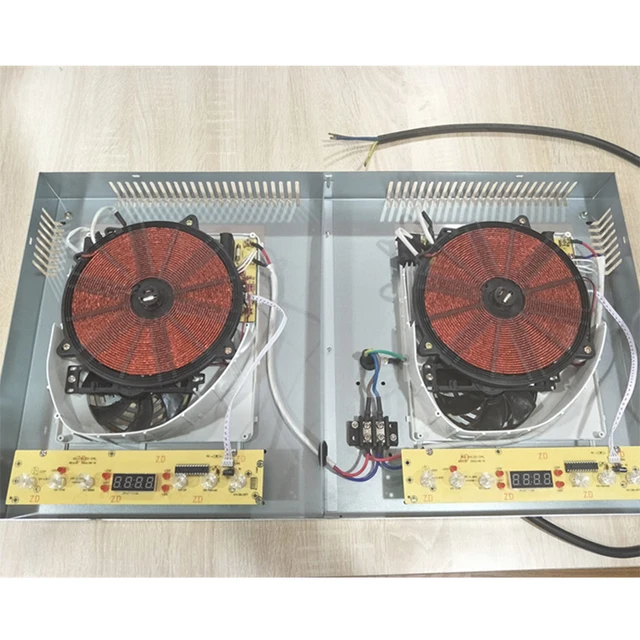 Kitchen 2 Rings Ceramic Cooker Induction Cooktop Double Electric Cooker Hob Heating Cooker Electric Stove Vertical Cooking Plate 6