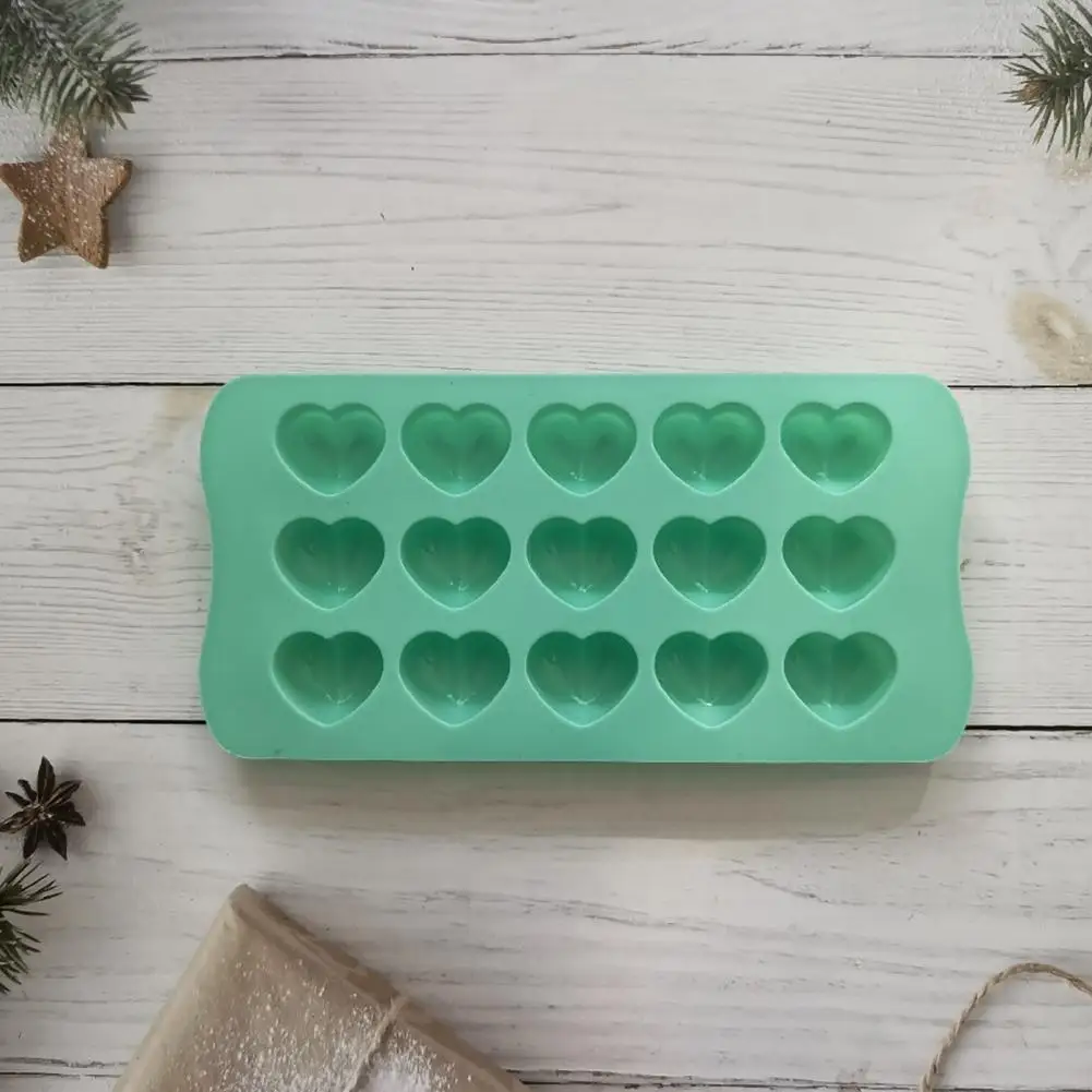 

Refrigerator Safe Chocolate Mold Non-stick 3d Heart-shaped Chocolate Silicone Mold for Home Kitchen Baking 15 Grids Candy Ice