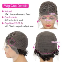 Perruque coupe lutin Transparent dentelle avant perruque de cheveux humains court crépus bouclés Bob perruques brésilien vague d'eau perruques de cheveux humains pour les femmes 5