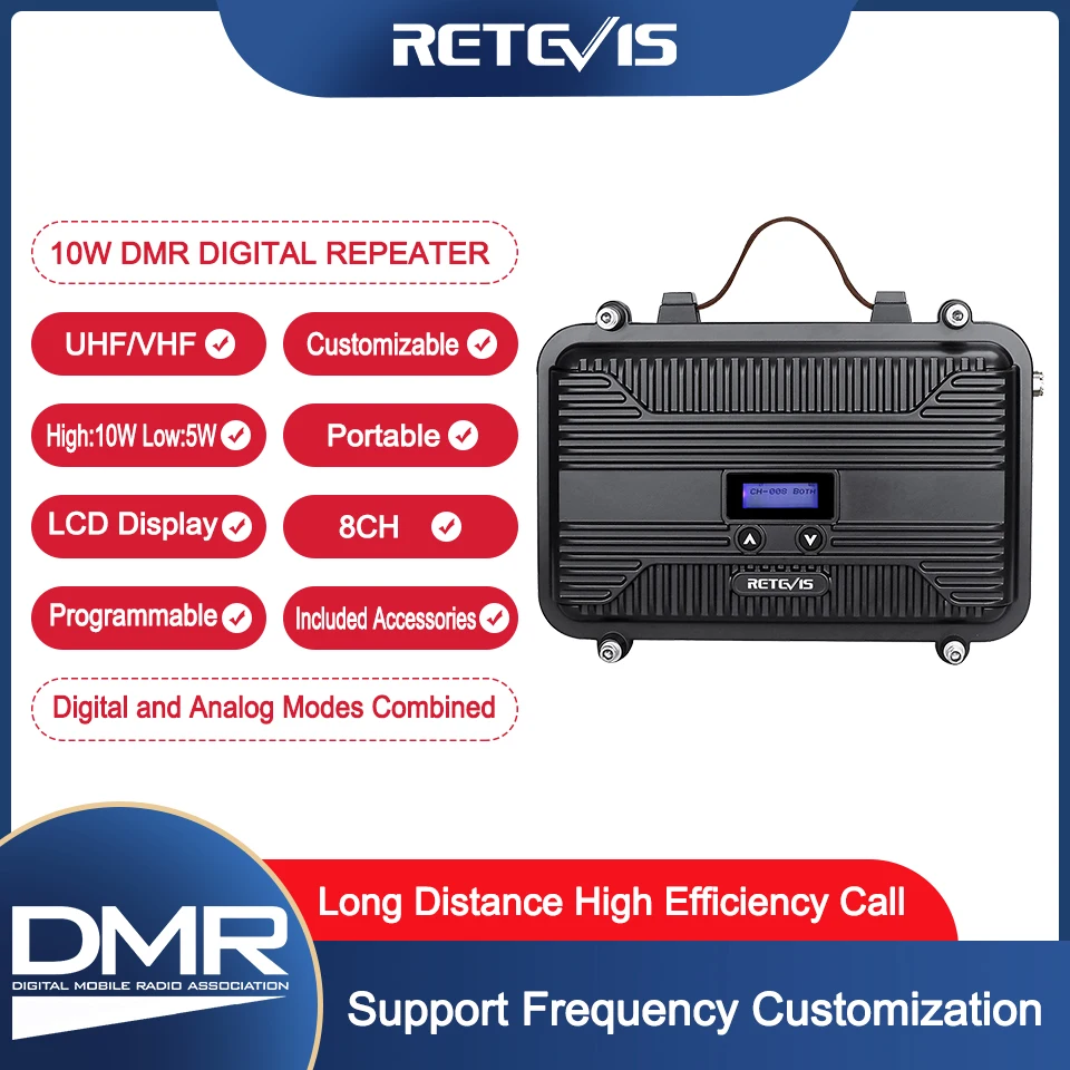 Customizable DMR Digital Repeater Retevis RT97P 10W Full Duplex Two Way  Radio Repeater LCD Mini UHF (or VHF) For Walkie Talkie AliExpress