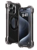 R-just Metal Carbon Fiber Case For Iphone 15 16 14 13 Pro Max Cover Lightweight Aluminum Alloy Funda Coque Built-in Holder Ring 6