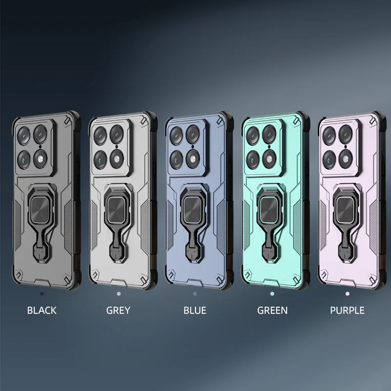 Magnetic Protective Case with Rotation Ring Kickstand and Multi-Layer Protection