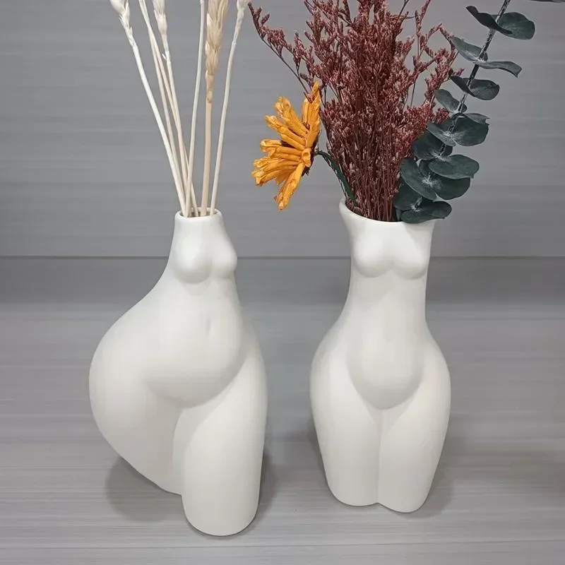 

CAPIRON Nordic Ceramic Abstract Vase Body Art Flower Pot Living Room Home Decoration Office Ornaments Desk Table Accessories
