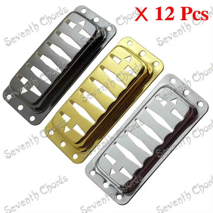 

12 Pcs Net Hole Brass Electric Guitar Pickup Humbucker Covers - Chrome - Black - Gold For Choose