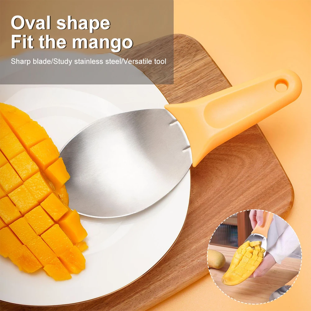 

Mango Slicer Stainless Steel Mango Pitter Tool Pulp Extractor Sharp Blade Comfortable Grip Fruit Cutter Scoop Kitchen Gadget