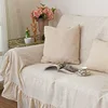 Ruffled Solid Color Sofa Covers Four Seasons Washable Cotton Linen Dustproof Couch Slipcovers Bohemian Decor Furniture Covers 5