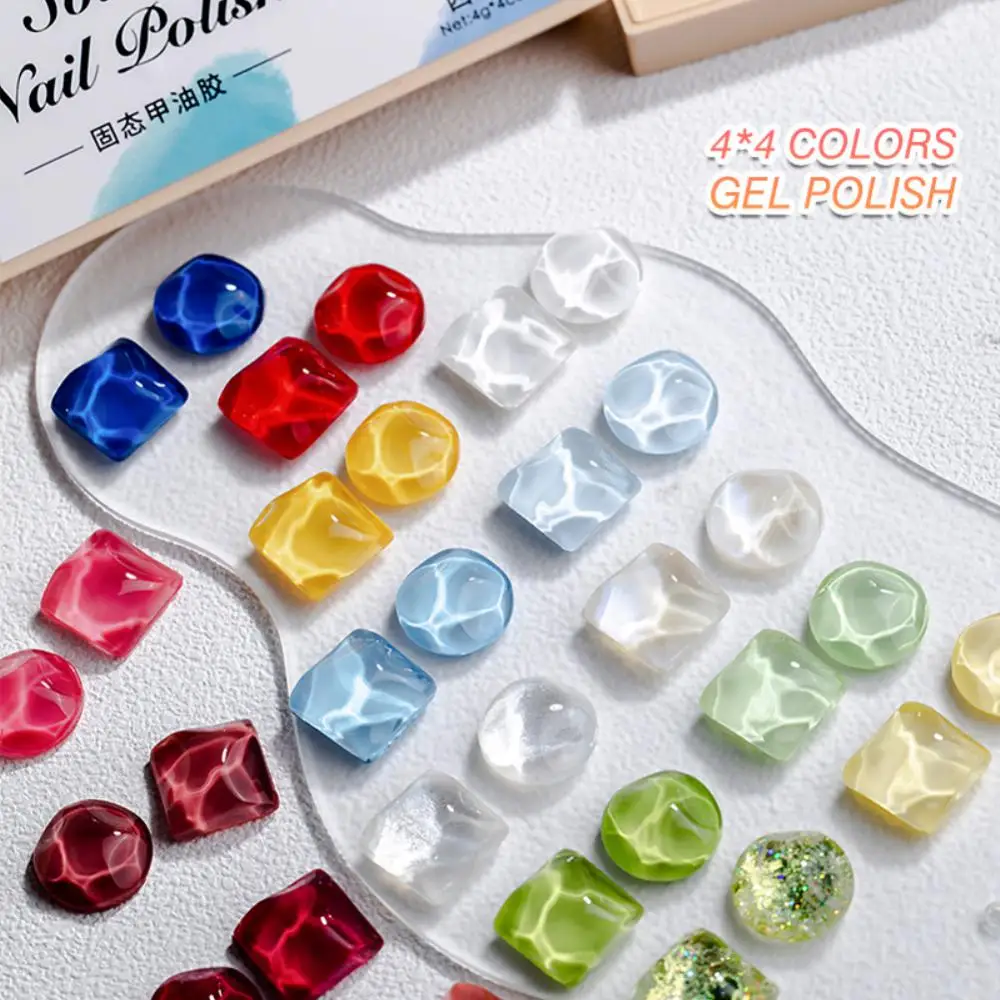 4 In 1 Solid Cream Gel Nail Polish Palette Jelly Color DIY Painting Soak Off UV LED Phototherapy Gel Long Lasting Nail Varnish
