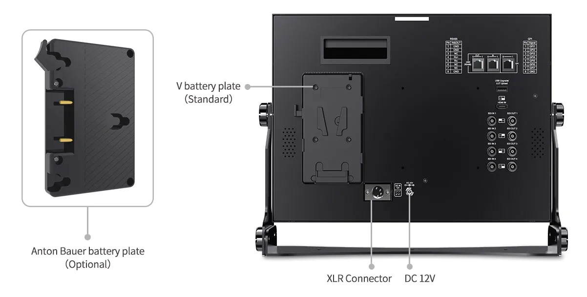 ATEM156S-CO 15.6 Inch Multi Camera Broadcast Carry-on Monitor D LUT HDR Waveform