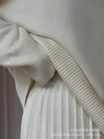 Autumn Solid Color O-neck Sweater Dress Sets Women's Clothing 2024 New Long Sleeves Fishion Style Loose Knitted Short Skirt Set - Image 4