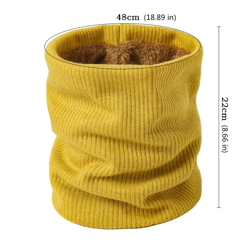 Cozy Striped Winter Snood Scarf with Plush Lining