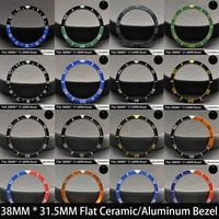 38mm flat ceramic/aluminum bezel insert 38mm * 31.5mm watch replacement ring watch accessory green luminous bezel watch part